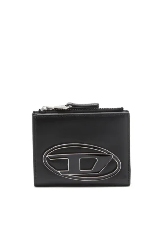 1DR bi-fold zip ii Portafoglio piccolo in pelle con placca con logo