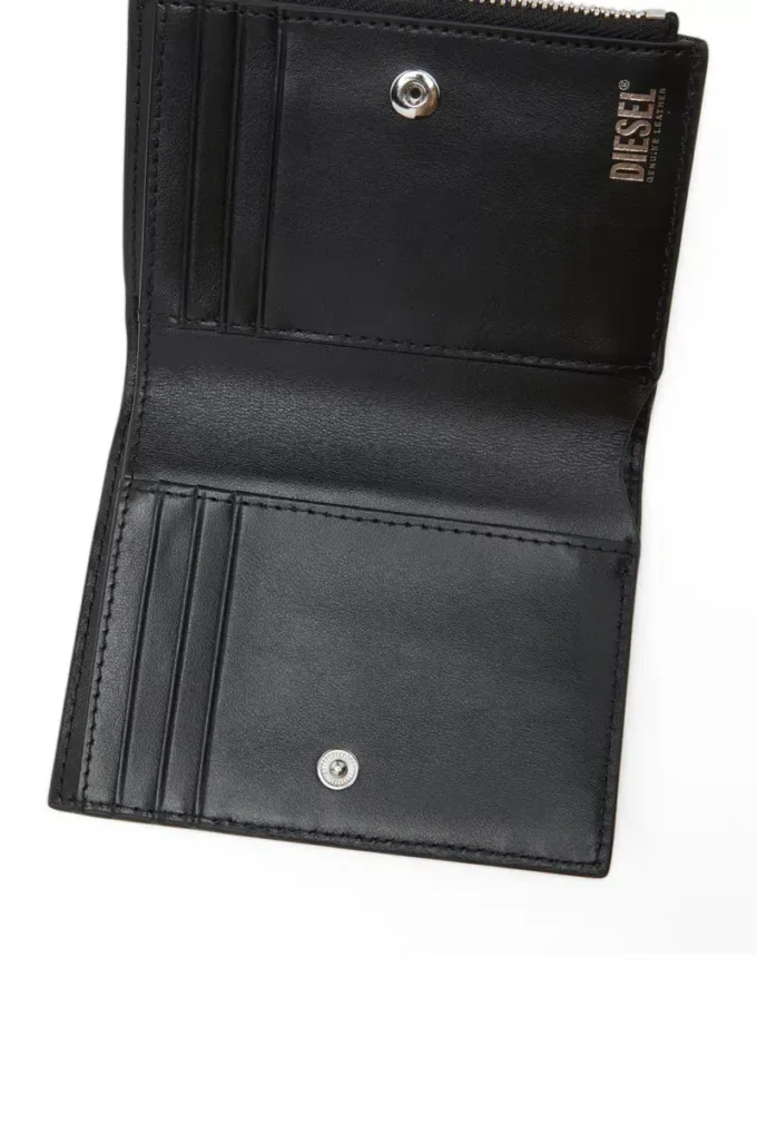 1DR bi-fold zip ii Portafoglio piccolo in pelle con placca con logo 1DR bi-fold zip ii Portafoglio piccolo in pelle con placca con logo