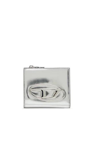 1DR bi fold zip l Portacarte pieghevole in pelle a specchio