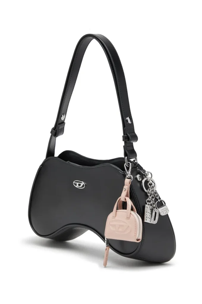 1DR dome charms Ciondolo per borsa in naplak lucido e stropicciato