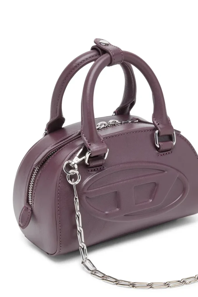1dr dome crossbody Borsa bowling 1DR Dome-Mini in pelle bordeaux