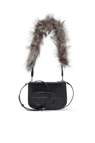 1dr twin Borsa a tracolla 1DR Twin-Double-pouch in pelle goffrata