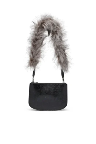 1dr twin Borsa a tracolla 1DR Twin-Double-pouch in pelle goffrata