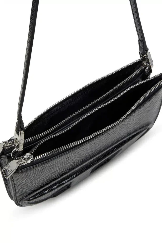 1dr twin Borsa a tracolla 1DR Twin-Double-pouch in pelle goffrata