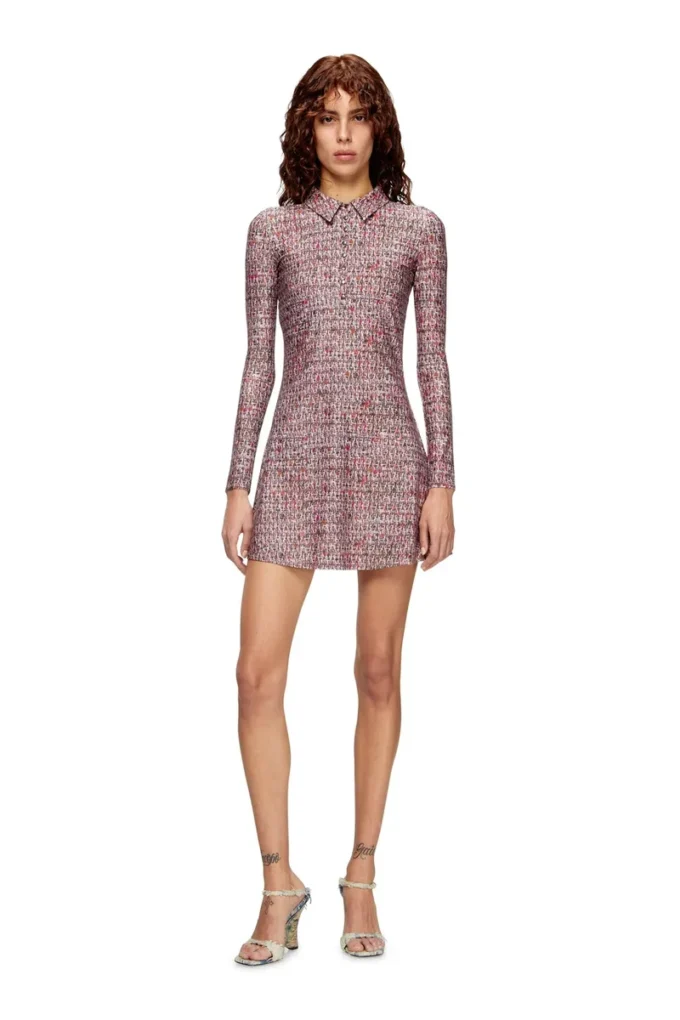 Abito in Lycra d-polyna con stampa bouclé
