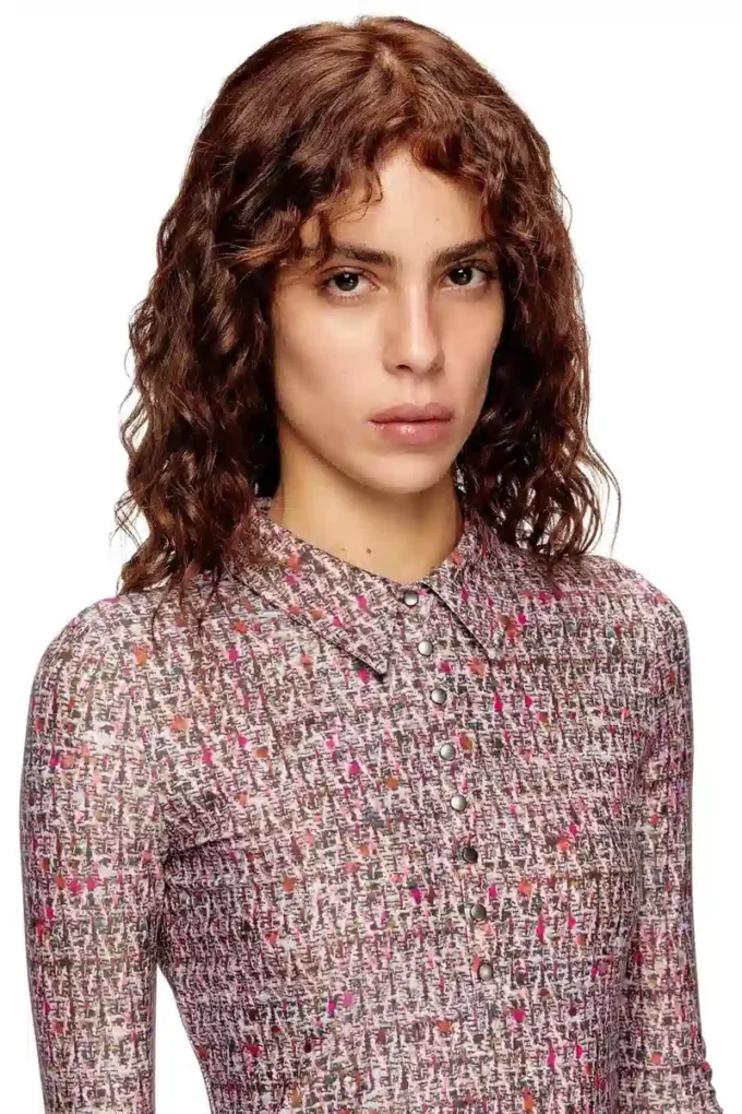 Abito in Lycra d-polyna con stampa bouclé