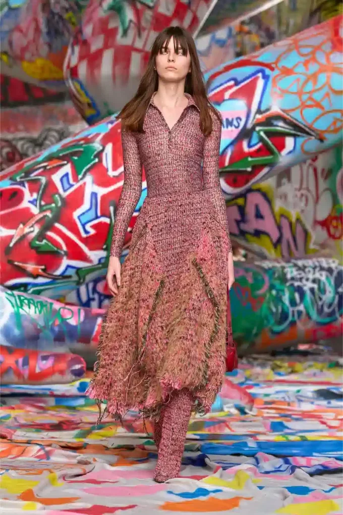 Abito in Lycra d-polyna con stampa bouclé