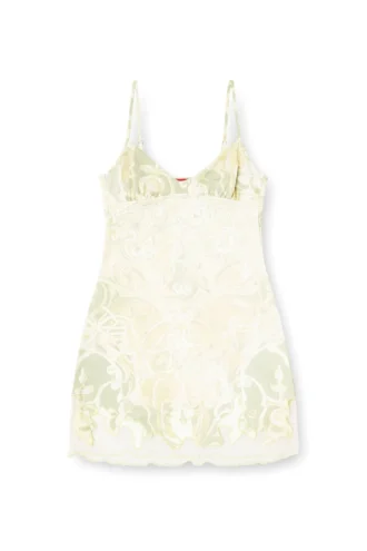 Abito mini in nylon con intarsio e stampa araldica
