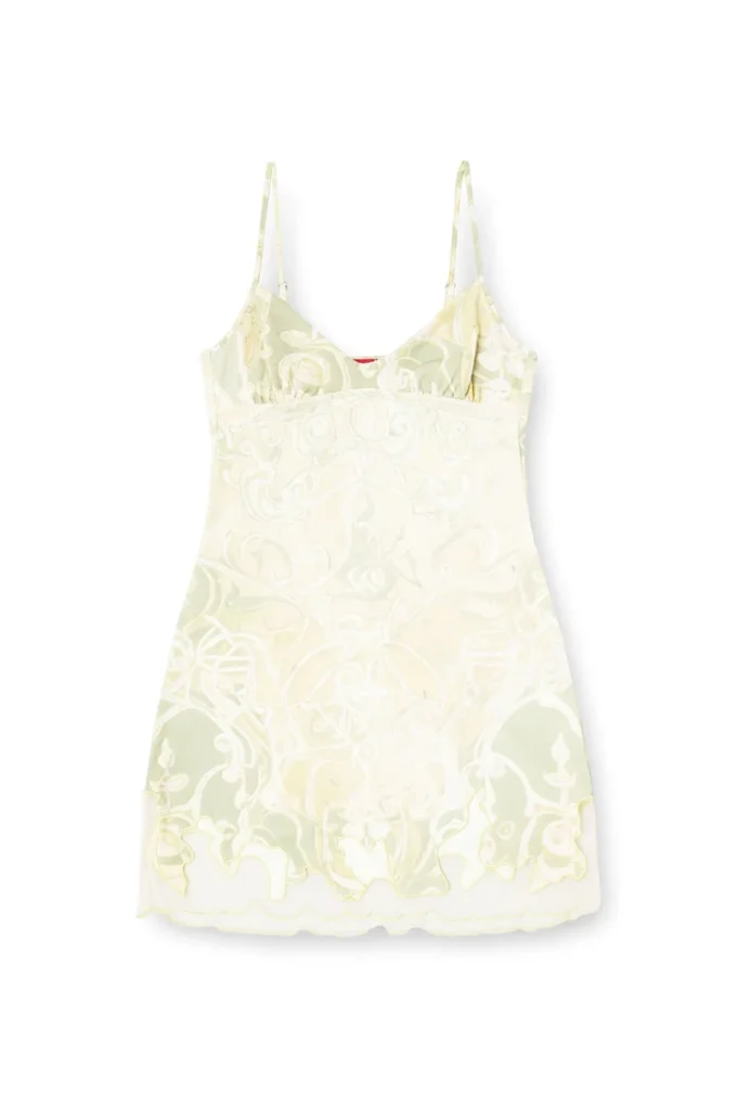 Abito mini in nylon con intarsio e stampa araldica