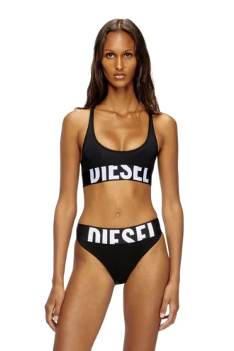 allison-d-pop Reggiseno sportivo in microfibra con logo ritagliato