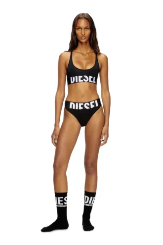 allison-d-pop Reggiseno sportivo in microfibra con logo ritagliato