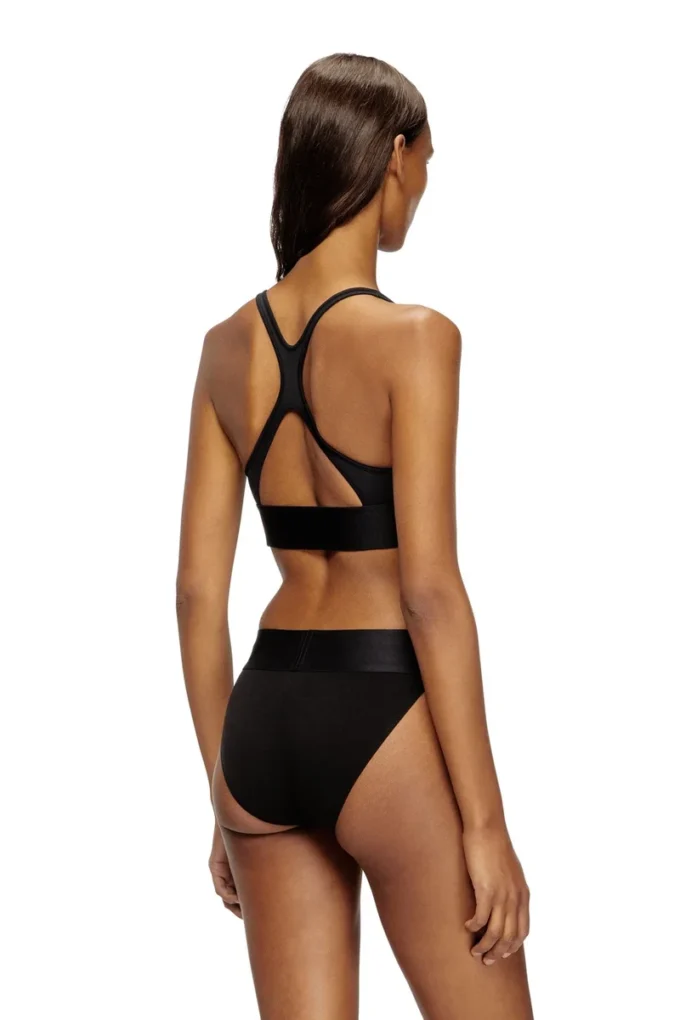 allison-d-pop Reggiseno sportivo in microfibra con logo ritagliato allison-d-pop Reggiseno sportivo in microfibra con logo ritagliato