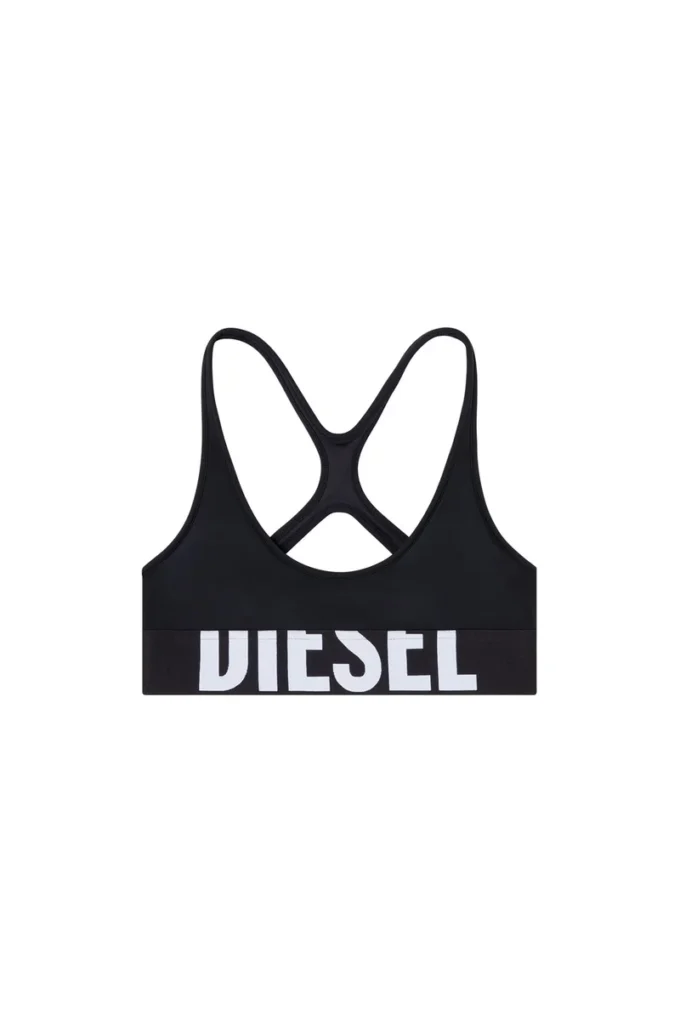 allison-d-pop Reggiseno sportivo in microfibra con logo ritagliato allison-d-pop Reggiseno sportivo in microfibra con logo ritagliato