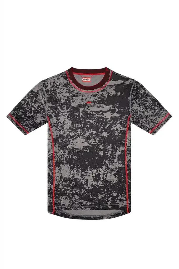 amtee-gael-wt28 T-shirt in jacquard mimetico con stampa nuvolosa amtee-gael-wt28 T-shirt in jacquard mimetico con stampa nuvolosa