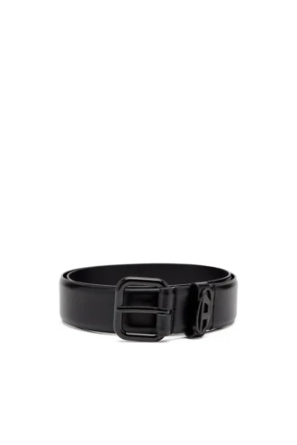 b-1dr cintura in pelle con fibbia ovale a D da 3,9 cm e placca con logo