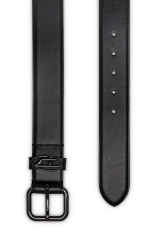 b-1dr cintura in pelle con fibbia ovale a D da 3,9 cm e placca con logo