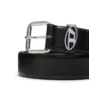 b-1dr cintura in pelle con fibbia ovale a D da 3,9 cm e placca con logo b-1dr cintura in pelle con fibbia ovale a D da 3,9 cm e placca con logo