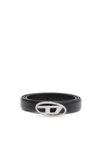 b-1dr strass 20 Cintura sottile in pelle da 1,9 cm con fibbia in cristallo