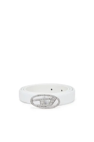 b-1dr strass 20 Cintura sottile in pelle da 1,9 cm con fibbia in cristallo