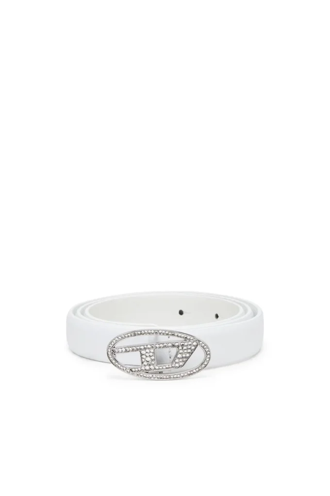 b-1dr strass 20 Cintura sottile in pelle da 1,9 cm con fibbia in cristallo b-1dr strass 20 Cintura sottile in pelle da 1,9 cm con fibbia in cristallo