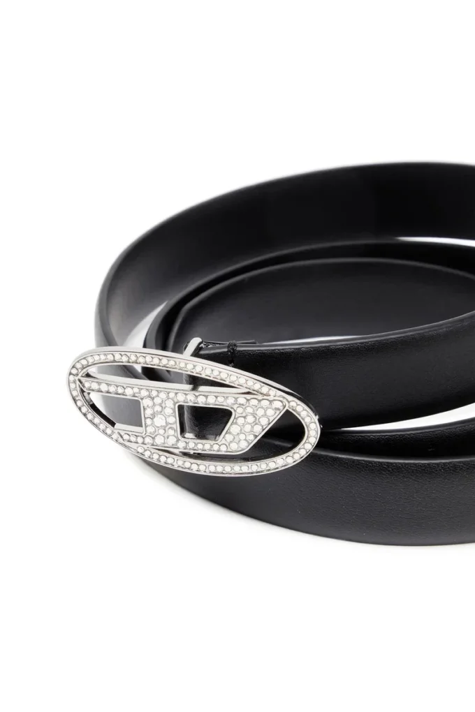 b-1dr strass 20 Cintura sottile in pelle da 1,9 cm con fibbia in cristallo b-1dr strass 20 Cintura sottile in pelle da 1,9 cm con fibbia in cristallo