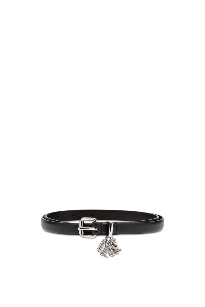b-charm-loop Cintura in pelle nappa da 1,4 cm con charms con logo b-charm-loop Cintura in pelle nappa da 1,4 cm con charms con logo