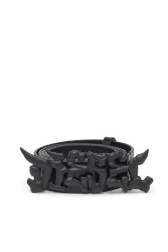 b-graffiti Cintura in pelle pull-up da 3,5 cm con fibbia graffiti