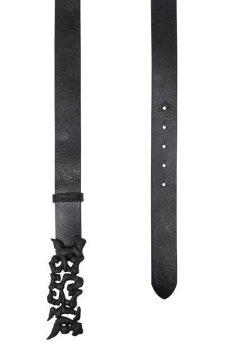 b-graffiti Cintura in pelle pull-up da 3,5 cm con fibbia graffiti