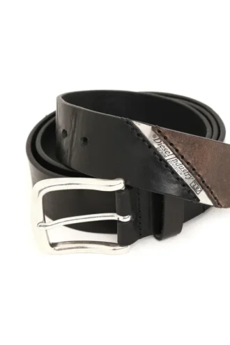 b-line Cintura in pelle trattata con logo Diesel