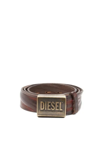 b-metal biscotto Cintura in pelle 4 cm con placca logo