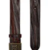 b-metal biscotto Cintura in pelle 4 cm con placca logo