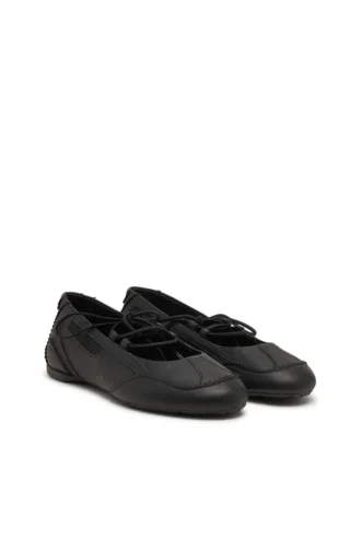 ballerine stringate d-mile Ballerine stringate D-Mile in pelle e mesh