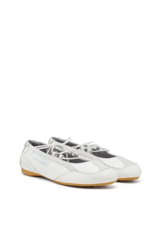 ballerine stringate d-mile Ballerine stringate D-Mile in pelle e mesh