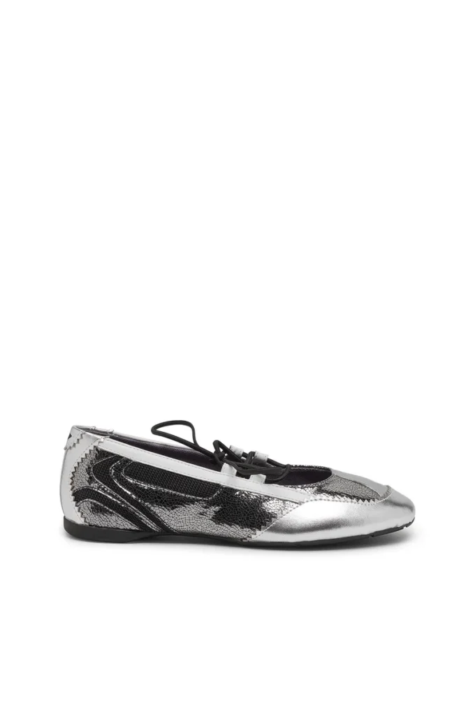 ballerine stringate d-mile con lacci D-Mile-Ballerine stringate metallizzate ballerine stringate d-mile con lacci D-Mile-Ballerine stringate metallizzate