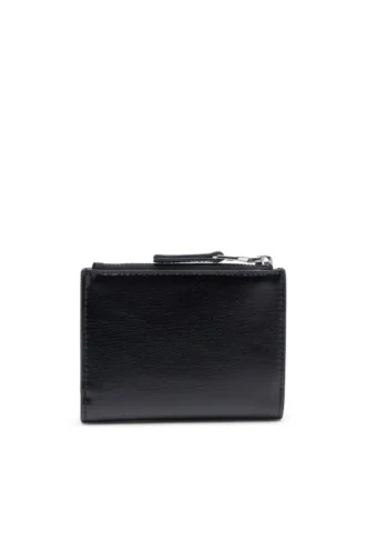 bi-fold zip ii Portafoglio in pelle con motivo a catena in rilievo