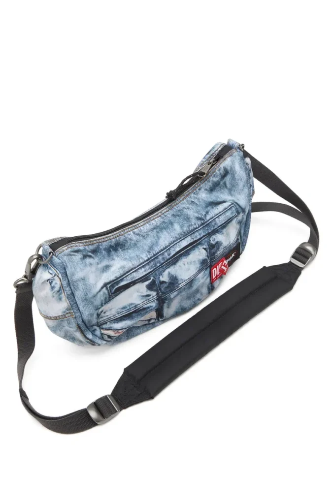 Borsa a tracolla Diesel Borsa multipocket in denim trompe l’oeil Borsa a tracolla Diesel Borsa multipocket in denim trompe l’oeil