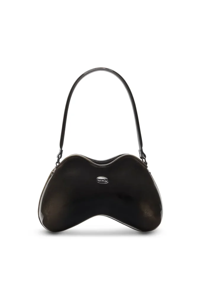 Borsa a tracolla Double-D Borsa a tracolla rigida Double-D in PU lucido dégradé Borsa a tracolla Double-D Borsa a tracolla rigida Double-D in PU lucido dégradé