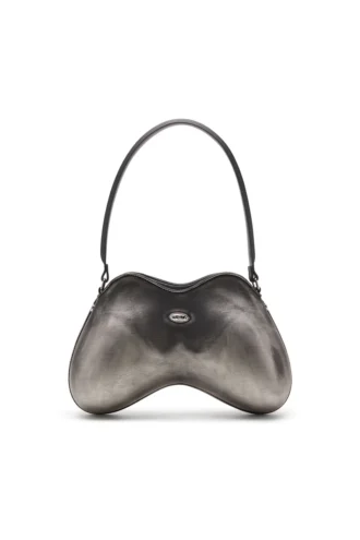 Borsa a tracolla Double-D Borsa a tracolla rigida Double-D in PU spazzolato