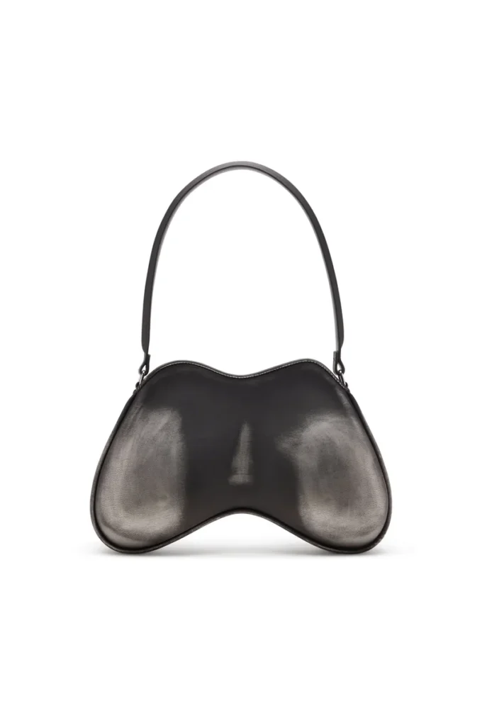 Borsa a tracolla Double-D Borsa a tracolla rigida Double-D in PU spazzolato Borsa a tracolla Double-D Borsa a tracolla rigida Double-D in PU spazzolato