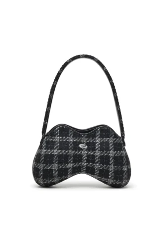 Borsa a tracolla Double-D con motivo pied-de-poule