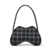 Borsa a tracolla Double-D con motivo pied-de-poule Borsa a tracolla Double-D con motivo pied-de-poule