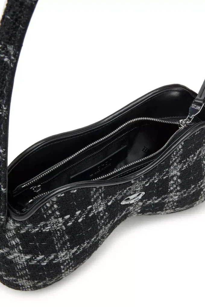 Borsa a tracolla Double-D con motivo pied-de-poule Borsa a tracolla Double-D con motivo pied-de-poule