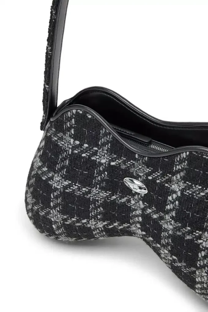 Borsa a tracolla Double-D con motivo pied-de-poule Borsa a tracolla Double-D con motivo pied-de-poule
