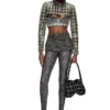 Borsa a tracolla Double-D con motivo pied-de-poule Borsa a tracolla Double-D con motivo pied-de-poule