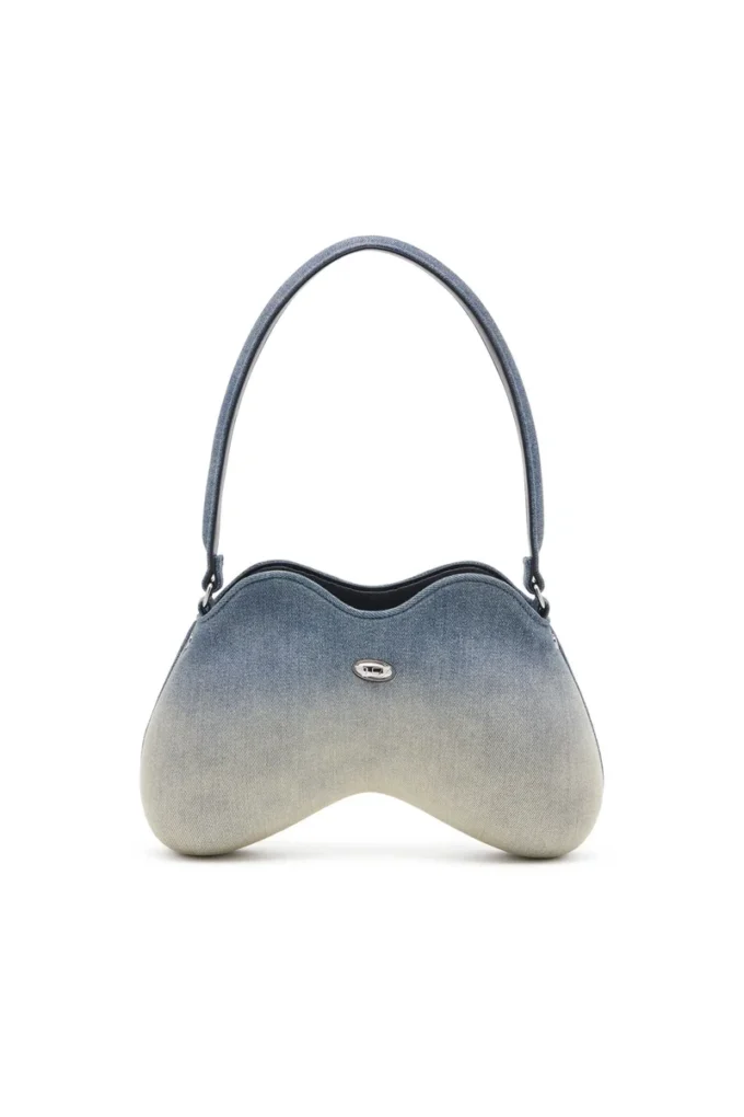 Borsa a tracolla Double-D in denim solarizzato