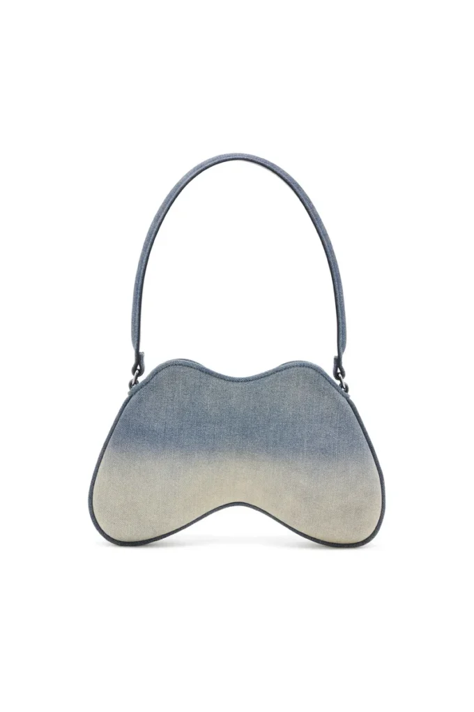 Borsa a tracolla Double-D in denim solarizzato