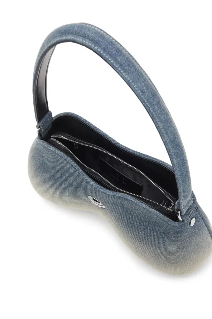 Borsa a tracolla Double-D in denim solarizzato