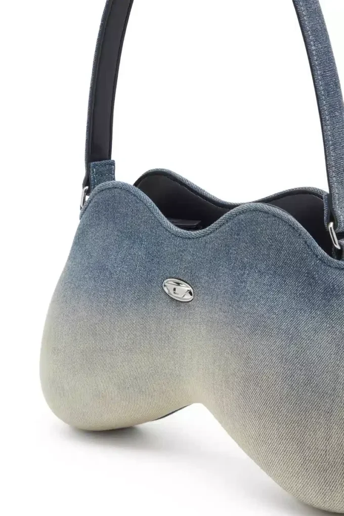 Borsa a tracolla Double-D in denim solarizzato