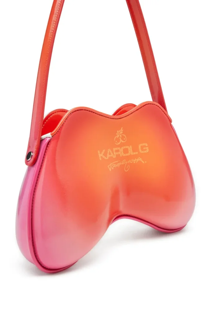 Borsa coconut bl_m Borsa a tracolla Double-D-Glossy con stampa loto Borsa coconut bl_m Borsa a tracolla Double-D-Glossy con stampa loto