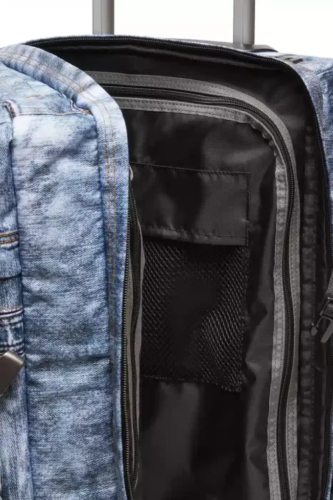 Borsa da cabina Diesel Transit’r in denim trompe l’oeil